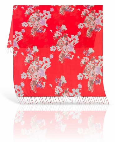 Палантин Женский S40-BRUSH.FL/RED